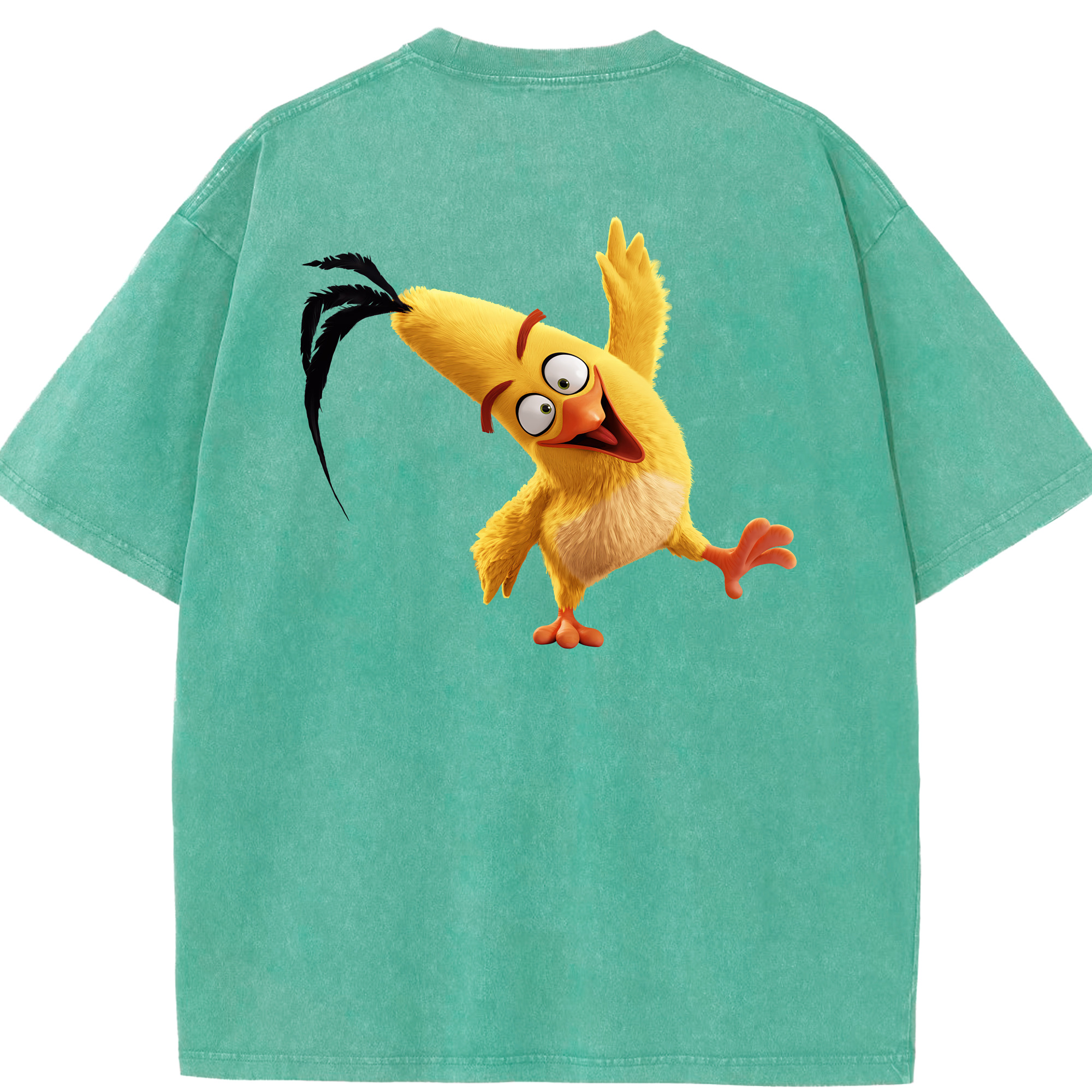 （画像用） Angry Birds アングリーバード 綿100% ヴィンテージ風 半袖Tシャツ（背面プリント）